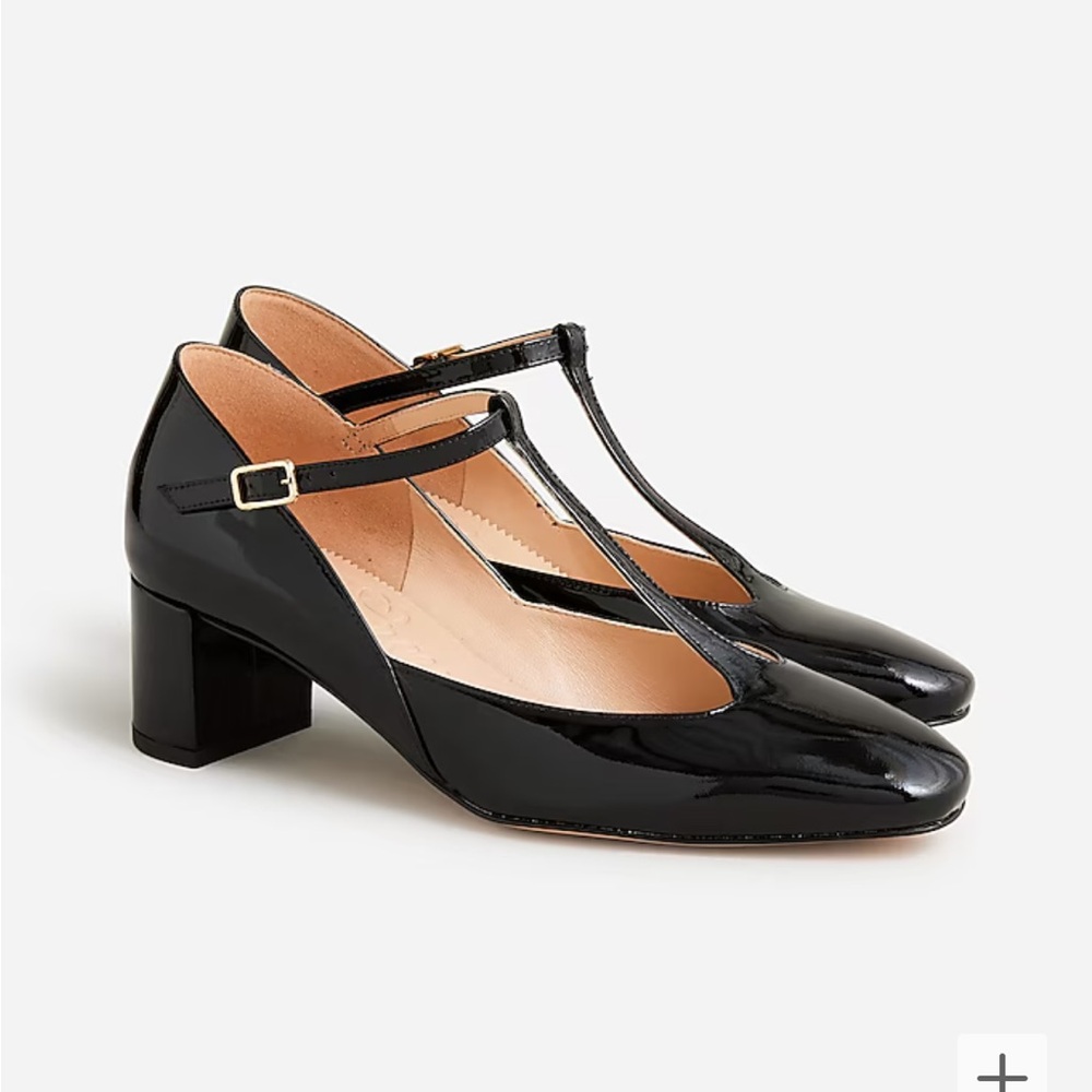 J. Crew Millie T-strap heels in patent leather
